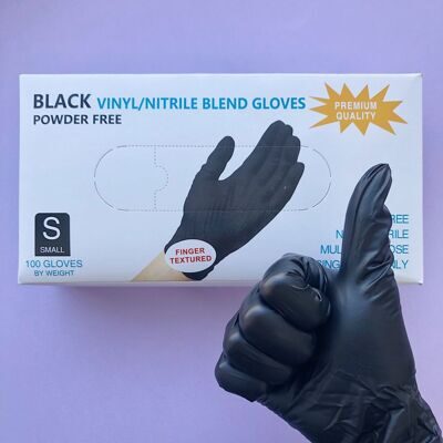 Перчатки Акция! Wally Plastic, Винитрил, черные, S, 50 пар
