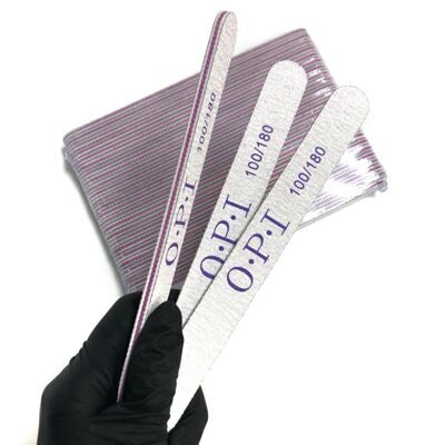 Пилка на вспененной основе OPI овальная 100/180 грит, 25 шт (высококачественное напыление)