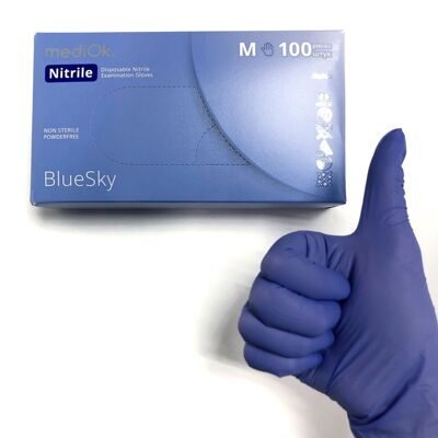 Перчатки Mediok (Blue Sky), р. М, нитриловые, голубо-фиолетовые, 50 пар